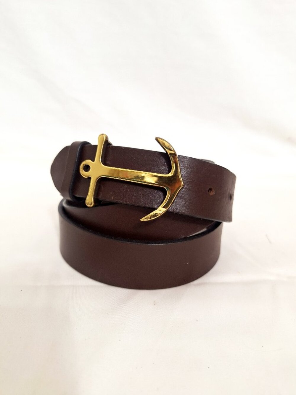 Vineyard Vines USA Leather Belt 42 Brown Anchor Buckle